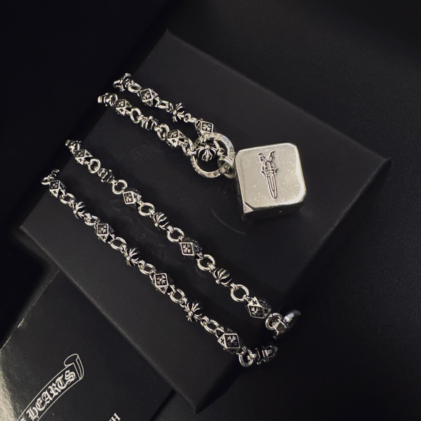 Chrome Hearts Silver Chain with Star and Diamond Design